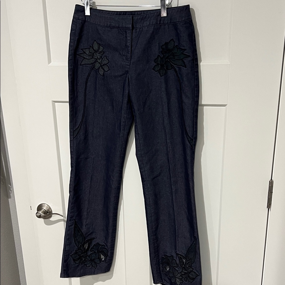 Express Elegant Floral Embroidered Women's Pants Sz 5/6